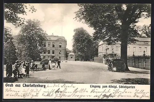 AK Berlin-Charlottenburg, Eingang zum königlichen Schlossgarten