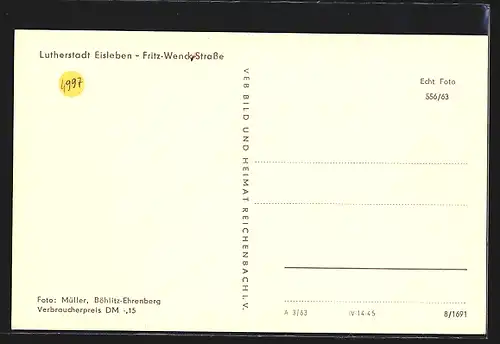 AK Eisleben, Blick in die Fritz-Wenck-Strasse