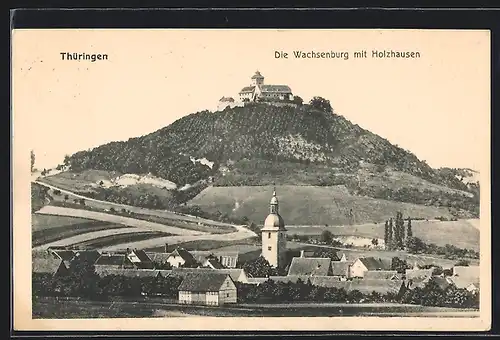 AK Holzhausen /Th., Teilansicht mit Wachsenburg