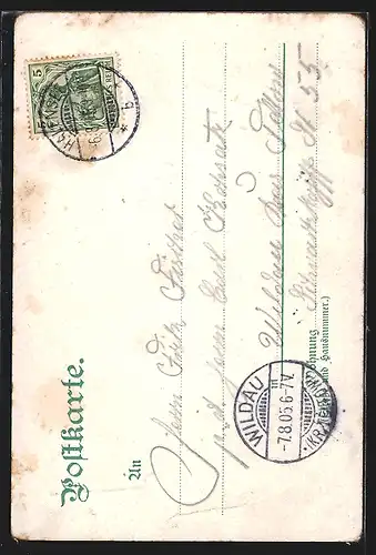 AK Berlin-Grunewald, Havel mit Ausblick auf den Kaiser Wilhelm Turm