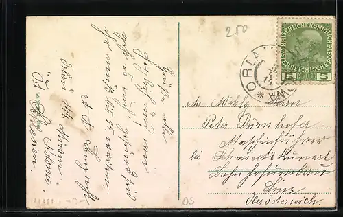 AK Oderberg, Bahnhof, Kath. Kirche mit Ringstrasse, Kaiser Franz Josef-Jubiläumsbrücke