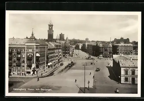 AK Hälsingborg, Hamm- och Stortorget, Strassenbahn