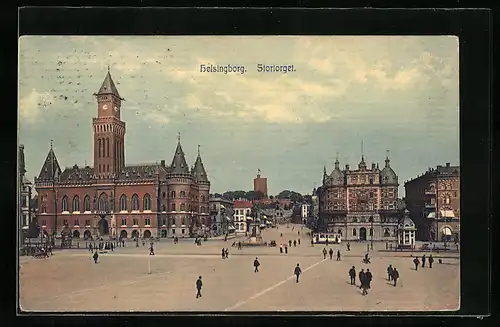 AK Helsingborg, Stortorget, Strassenbahn