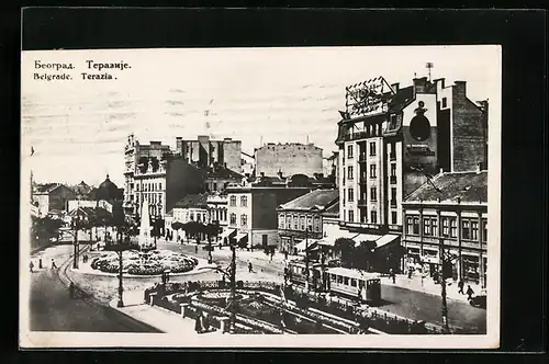 AK Belgrade, Terazia, Strassenbahn