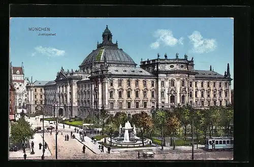 AK München, Blick auf den Justizpalast