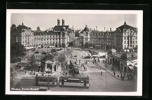 AK München, Karlstor-Rondell, Strassenbahn