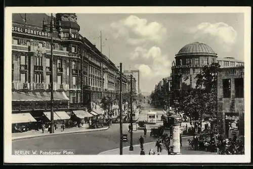 AK Berlin, Strassenbahn auf dem Potsdamer Platz