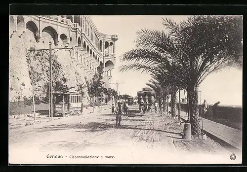 AK Genova / Genua, Circonvallazione a mare, Strassenbahn