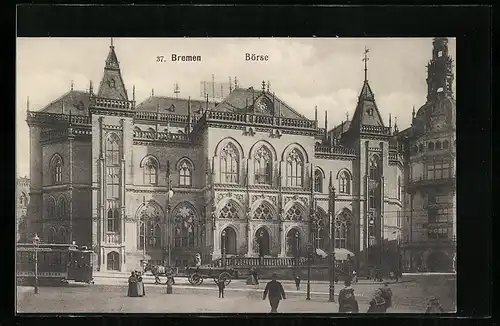 AK Bremen, Strassenbahn an der Börse