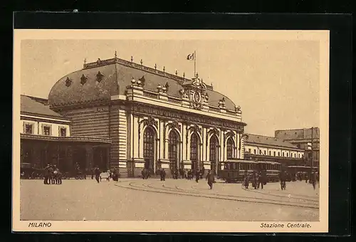AK Milano, Stazione Centrale, Strassenbahn