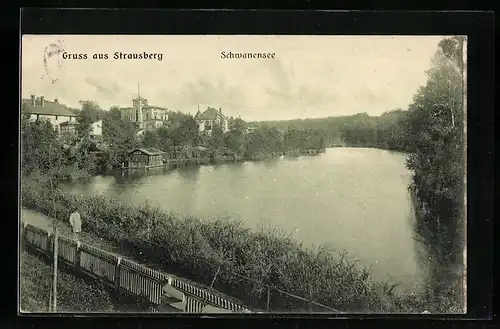 AK Strausberg, Uferweg am Schwanensee