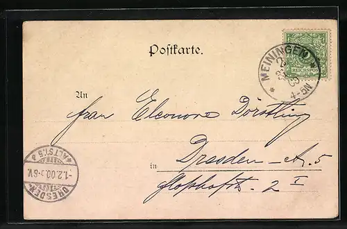 AK Meiningen, Totalansicht aus der Vogelschau