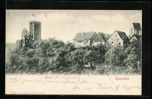 AK Zavelstein, Teilansicht mit Ruine