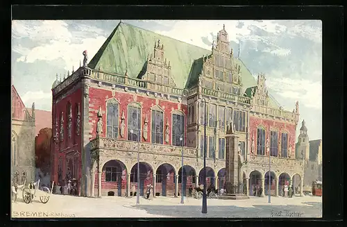 Künstler-AK Bremen, Motiv vom Rathaus