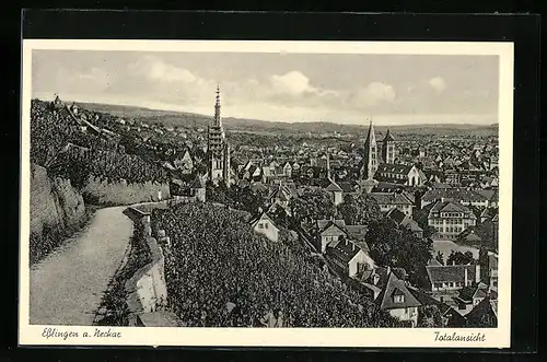 AK Esslingen a. Neckar, Gesamtansicht aus der Vogelschau