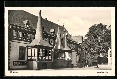 AK Einbeck, Blick auf das Rathaus mit den Türmchen