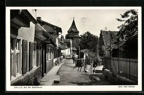 AK Ulm a. D., Auf der Stadtmauer