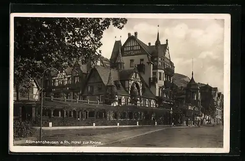 AK Assmannshausen a. Rhein, Hotel Zur Krone