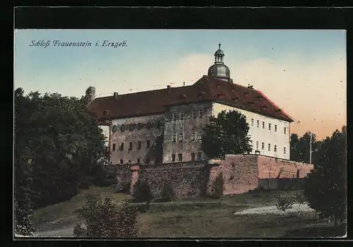 AK Frauenstein im Erzgebirge, Blick zum Schloss