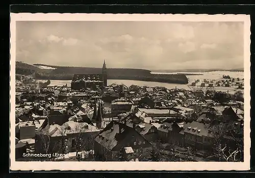 AK Schneeberg i. Erzgeb., Ortsansicht aus der Vogelschau