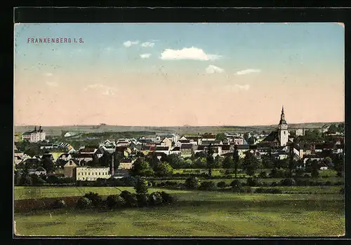 AK Frankenberg i. Sa., Gesamtansicht aus der Vogelschau