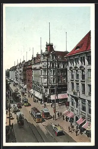 AK Berlin, Leipzigerstrasse, Ecke Wilhelmstrasse mit Strassenbahnen