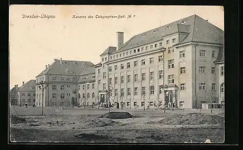 AK Dresden-Übigau, Kaserne des Telegraphen-Batl. Nr. 7