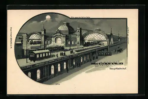 Künstler-AK Dresden, Hauptbahnhof