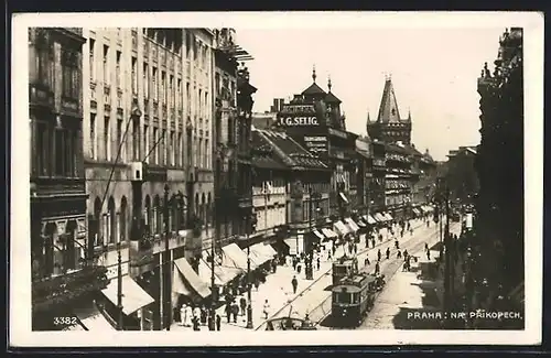 AK Praha, Na Prikopech, Strassenbahn