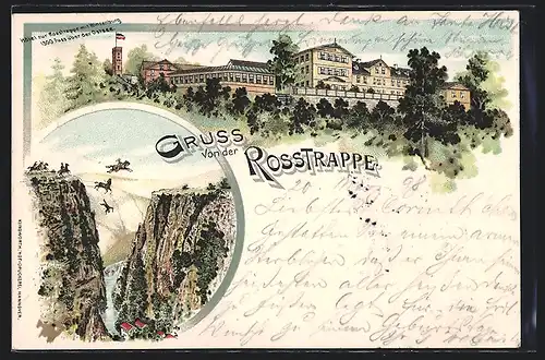 Lithographie Winzenburg, Hotel zur Rosstrappe