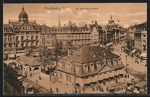 AK Frankfurt a. M., Strassenbahn an der Hauptwache
