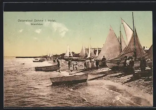 AK Dahme i. Holst., Strand mit Segelbooten