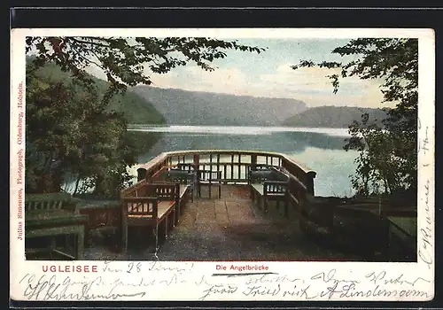 AK Ugleisee, Blick von der Angelbrücke auf den See