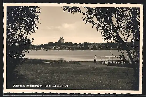 AK Heiligenhafen / Ostsee, Blick vom Steinwarder auf die Stadt