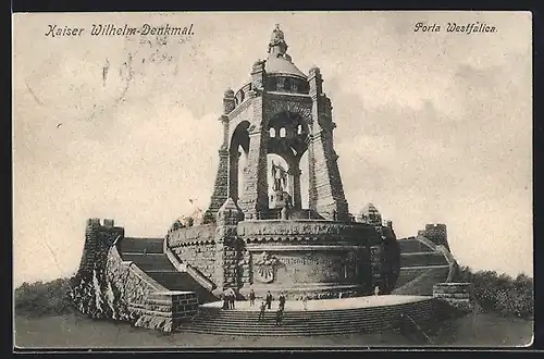 AK Porta Westfalica, Partie am Kaiser Wilhelm Denkmal