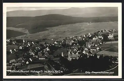 AK Hohegeiss im Harz, Fliegeraufnahme des Höhenluftkurortes