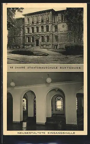AK Buxtehude, 75 Jahre Staatsbauschule, neugestaltete Eingangshalle, Innenansicht
