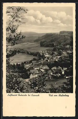 AK Unkeroda bei Eisenach, Blick vom Klafterberg auf den Ort