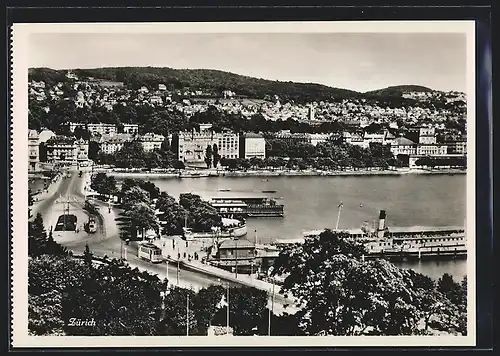 AK Zürich, Strassenbahn und Dampfer