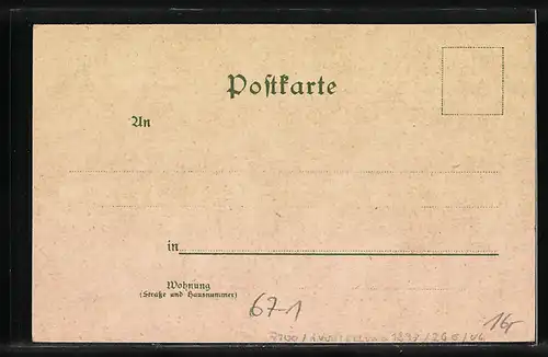 Lithographie Heilbronn, Gewerbe- und Industrie-Ausstellung 1897, Rathaus, Harmonie, Kaiser Wilhem-Denkmal