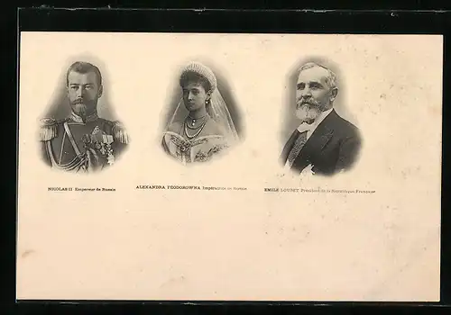 AK Zar Nikolaus II. von Russland mit der Zarin