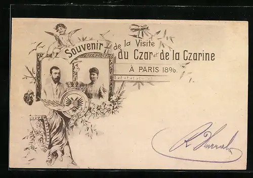 AK Nikolaus II. mit seiner Gattin