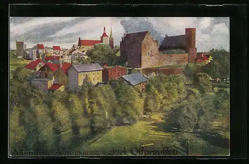 AK Allenstein, Panorama mit Burg