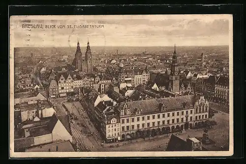 AK Breslau, Blick von St. Elisabethturm