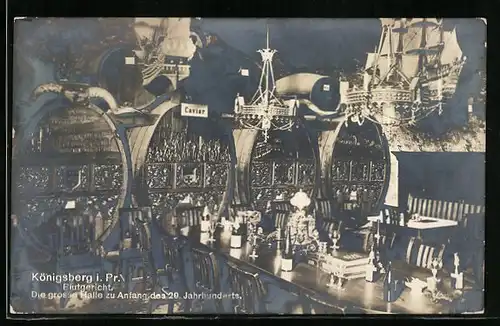 AK Königsberg /Pr., Grosse Halle im Gasthaus Blutgericht