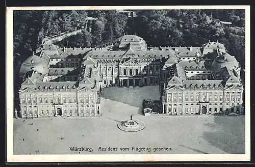 AK Würzburg, Residenz vom Flugzeug aus gesehen