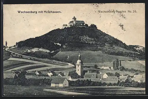 AK Holzhausen / Thüringen, Ortsansicht mit Wachsenburg