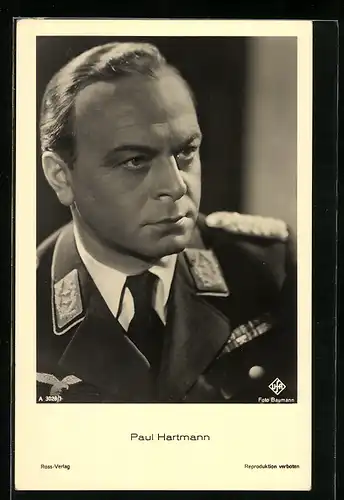 AK Schauspieler Paul Hartmann in Wehrmachts-Uniform