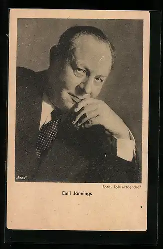 AK Schauspieler Emil Jannings in nachdenklicher Pose porträtiert