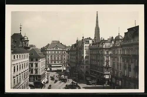 AK Wien I., Neuer Markt mit Strassenbahn